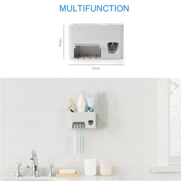 

multi-function toothbrush holder and toothpaste holder washing tool white abs bathroom sinks