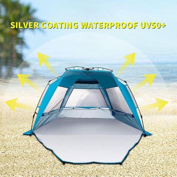 

3-4 person outdoor camping beach tents uv sun shelter windproof waterproof breathable portable tent for hiking beach travel