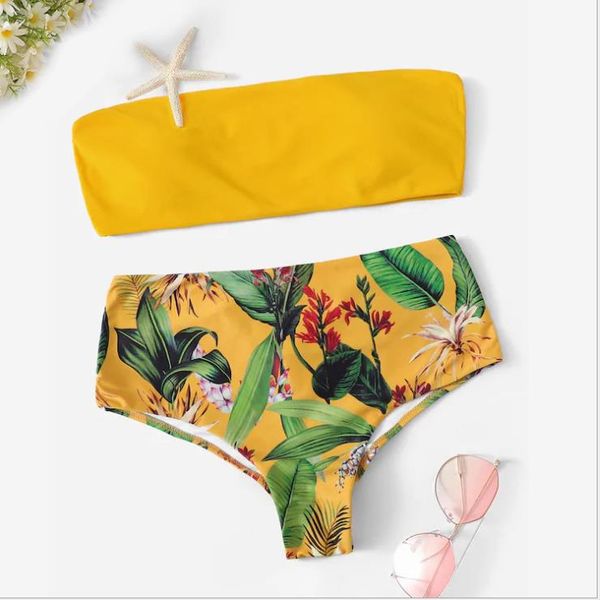 

bikini european and american high-waist swimsuit female split explosive swimsuit