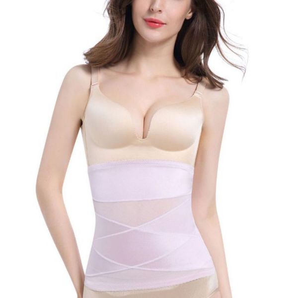 

women's solid color plus size thin section postpartum abdomen belt stereo cross design slimming body shaping belt, Black;white