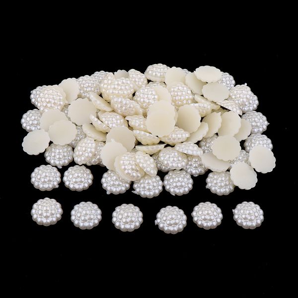 

100 pieces half pearl bead flat back half round pearl for diy decoration, Black