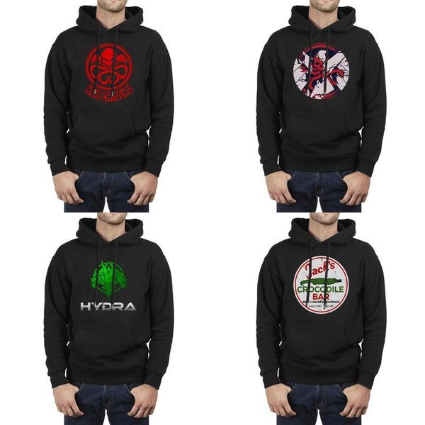 

fashion men american gods jacks crocodile bar oversized hoodies,sweatshirt printing pocket make hoodies hydra video game sign agents i, Black