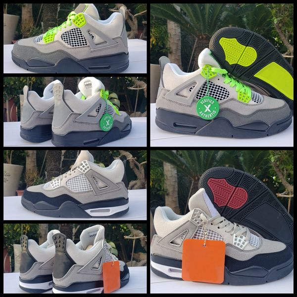 

2020 new 4 iv mens basketball shoes black grey green 4s sports sneakers designer jumpman trainers men travis des chaussures zapatos