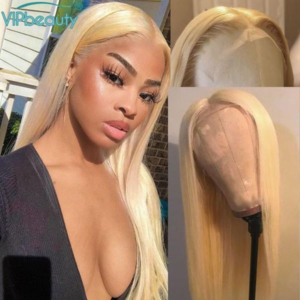 

blonde lace front wig 613 malaysian straight lace front human hair wigs 13x6 hd transparent for black women vip beauty hair, Black;brown