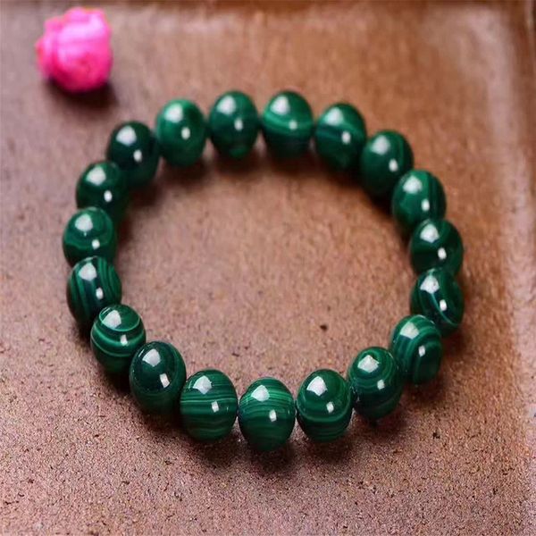 

wholesale authentic malachite natural stone bracelets evil transport beads bracelets for women men single lap bracelet jewelry, Golden;silver