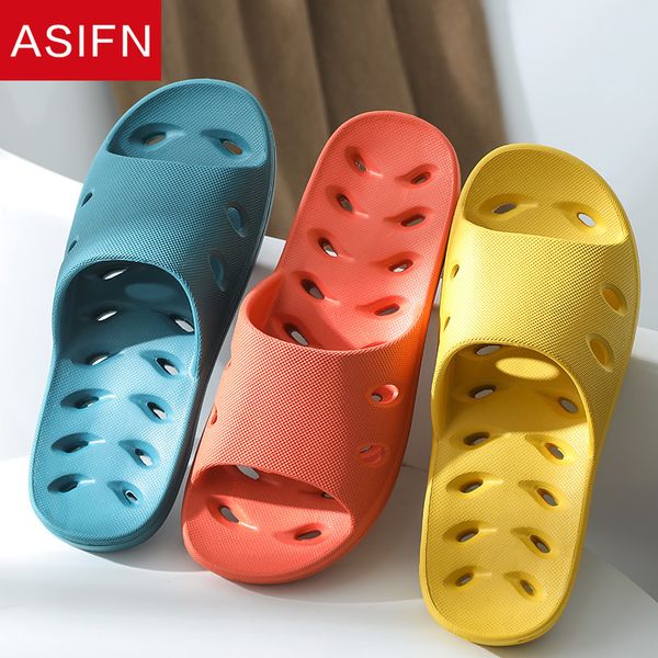 

asifn women's men slippers indoor home summer bathroom slipper non slip house slides female flip flops hollow leak shoes woman, Black