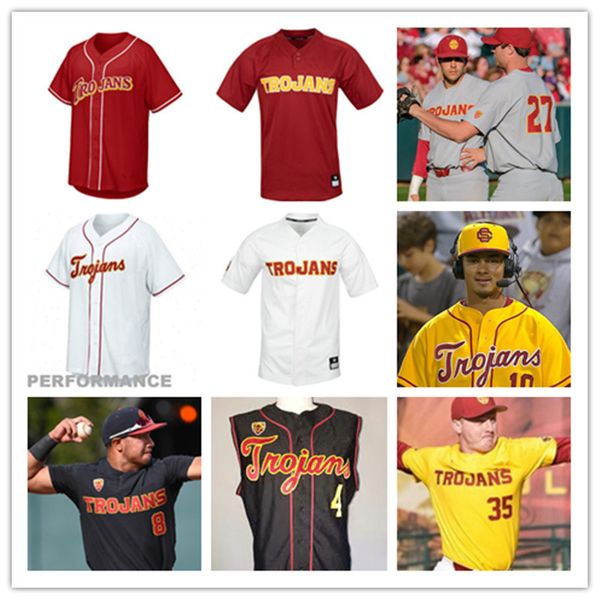 

custom usc trojans baseball jersey kyle hurt blake sabol chase bushor cj stubbs jamal o'guinn connor lunn isaac esqueda usc trojans jer, Black