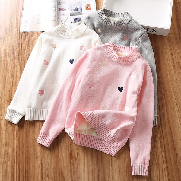 

thick girl sweater girl clothing winter long sleeve warm spring knitted baby girls sweater girls pullover 4 8 years, Blue