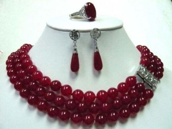 

jewelry pearl set row blue/red/yellow stone blue opal necklace earring ring set ing, Silver