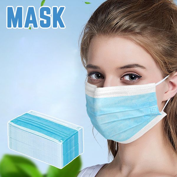 

безопасный и чистый 50 шт./лот одноразовая маска для лица 3ply нетканый защитите себя от пыли пыльца идеально подходит