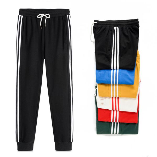 

mens designer joggers casual trousers hip-hop pants fashion brand sweatpants stripes panalled pencil jogger pants plus 8color k50-9h, Black