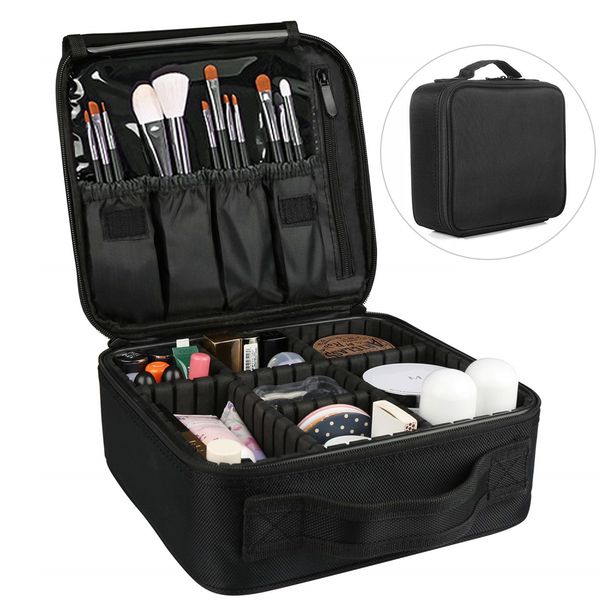 

cosmetic accessories travel organizer necessity makeup bag multifunction portable jewellery with adjustable dividers handle case