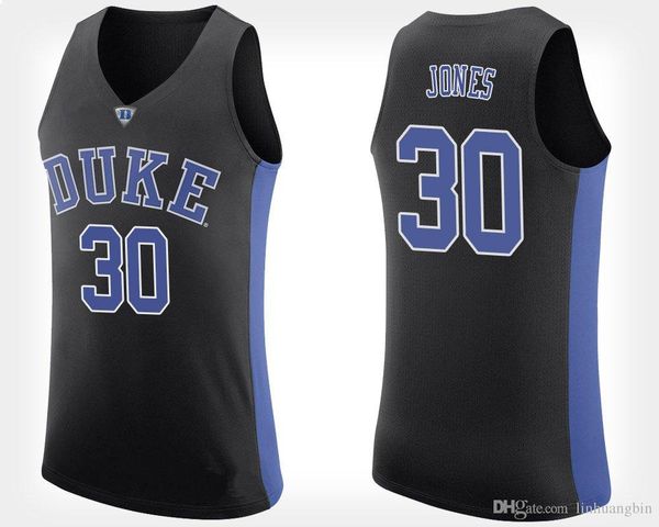 

dahntay jones men's duke blue devils matt jones gary trent jr. blue tucker #5 black stitched college basketball jersey