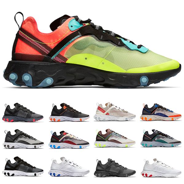 

87 react element 55 running shoes for men women volt triple black white game royal sail solar red fashion mens trainers sport sneaker