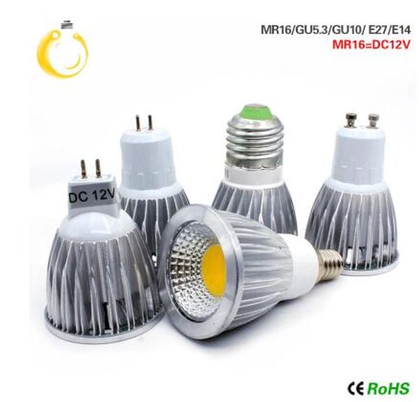 

cob led spotlight 9w 12w led lights e27 e14 gu10 gu5.3 220v mr16 12v cob led bulbs warm white cold white lampada