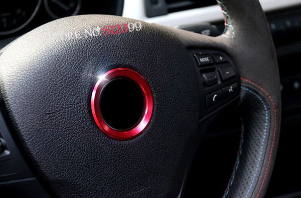 

1* red / blue / silver color1* inner accessiores streeling wheel decor ring trim for 5 series g30 2017 2018 car sstyling