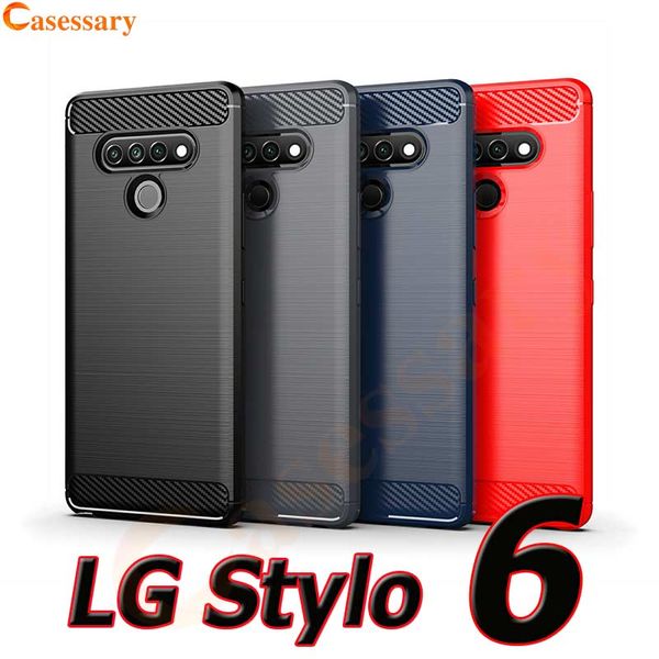 

carbon fiber brushed texture phone case for iphone 11 pro max lg stylo 6 k51 moto g7 play g8 power z3 z4