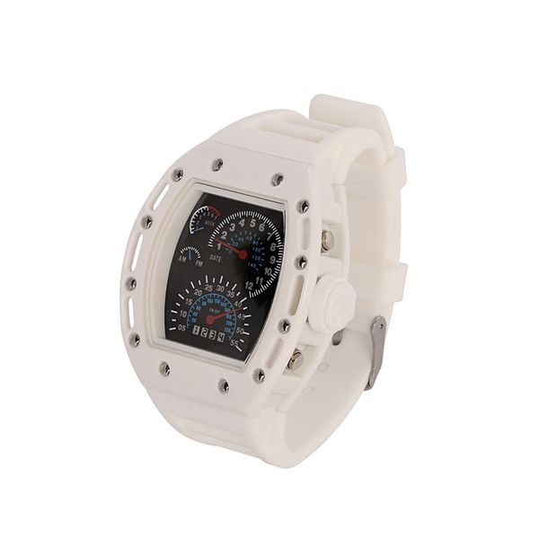 

2019 fashion sports men watch led casual car instrument surface silicone gifts men ladies digital wrist watches montre homme, Slivery;brown