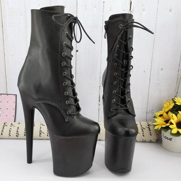 

leecabe black pu color 20cm/8inch women's platform sandals party high heels shoes pole dancing boot