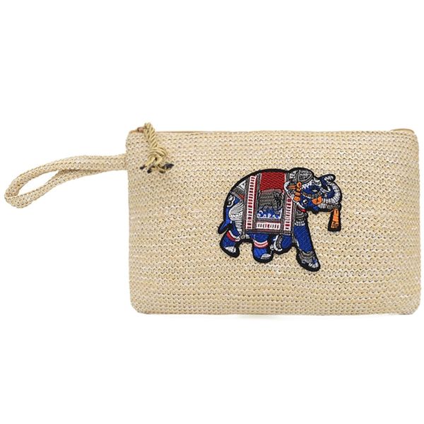 

woven embroidery pouch new trendy wild messenger bag tote knitting mini shoulder messenger bag elephant