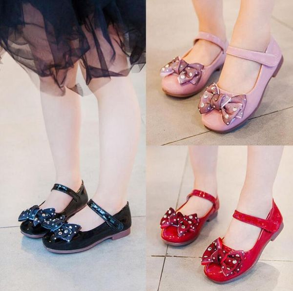 

children shoes girls flat heel princess dance sandals kids shoes glitter leather fashion girls party dress wedding, Black;grey