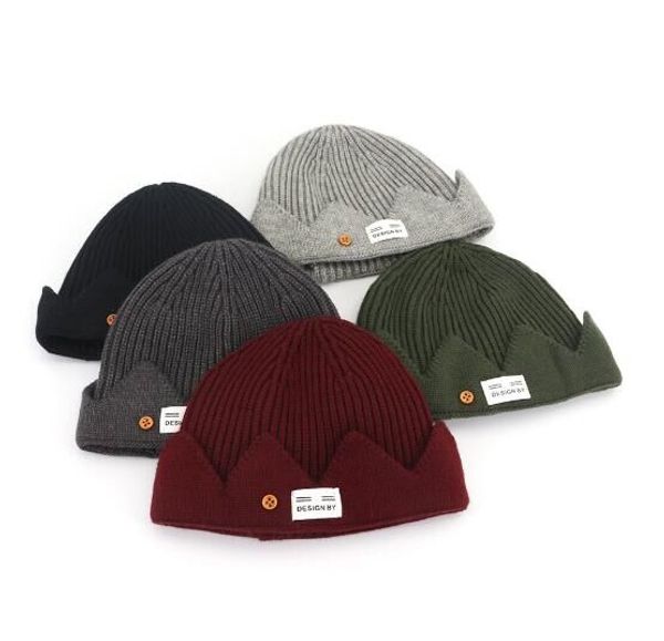Women Man Warm Wool Beanie Knit Ski Cap Hip-Hop Blank Color Warm Unisex Hat