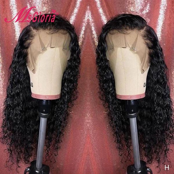 

curly human hair wigs brazilian remy lace front wig pre plucked natural hairline 13x3 lace front human hair wigs for women, Black;brown