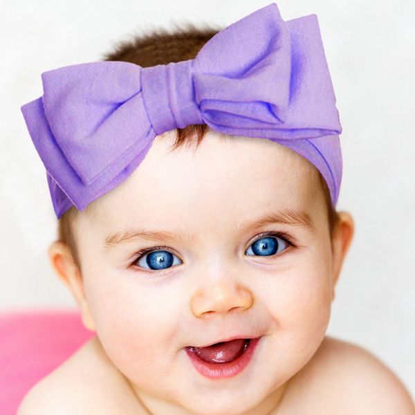 

baby ear turban headbands double layer hair bow elastic girl boy hair accessory solid toddler turban headband kids decor, Slivery;white