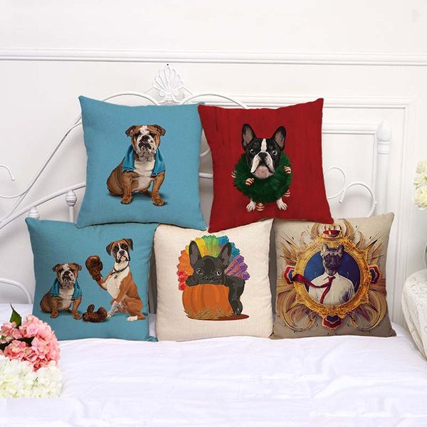 

cute dog pillowcase bohemian bed creative animal pillowcover cotton linen ethnic car pillow cover bedroom sofa throw cushion pillow case