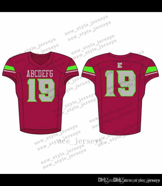 

17Men 2019 Youth Football Jerseys Army Green Wine Red Embroidery Logos Stitched Custom Any name Any number Jerseys