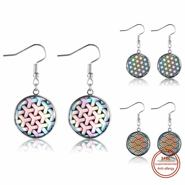 

new metal earrings for women colorful tuxture pendant earings fashion jewelry statement round earring body jewellery, Silver