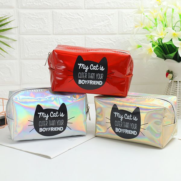 

cartoon laser cosmetic bag large-capacity multifunctional waterproof cosmetic storage bag fashion ladies hand wallet