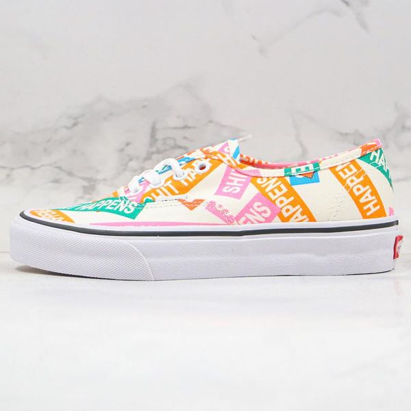 

2020 new color printing letter logo canvas shoes shit happiness summer must-have women casual skateboard shoes