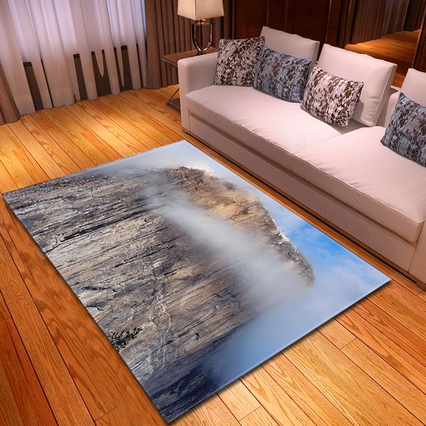 

nordic style living room carpets 3d landscape printed flannel anti-slip area rugs study room bedroom parlor rectangular carpet