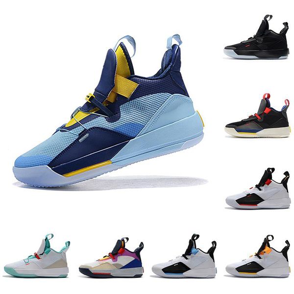 

2019 new mens basketball shoes xxxiii pf 33 future of flight utility blackout tech pack 33s black dark smoke grey sail sneakers