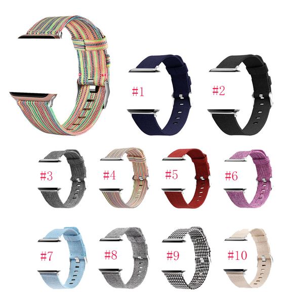 relógio Nylon correias de couro lona banda pulseira para Apple Watch série 5 44 milímetros 38 milímetros 40 milímetros 42 milímetros para as bandas iWatch Pulseira