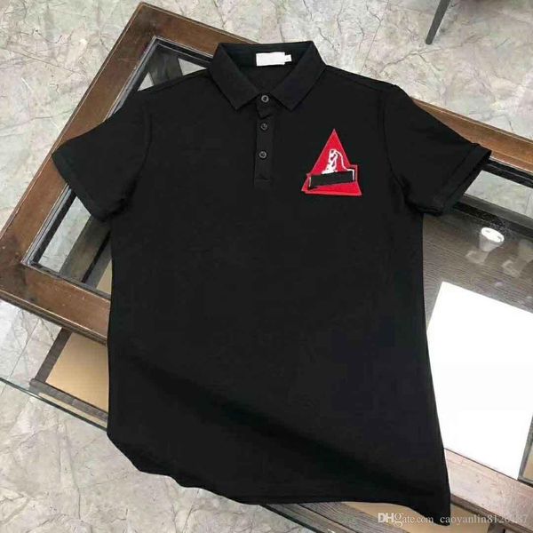

2020 new arrival summer fashion high cotton men print casual polo short sleeve tshirt asian size m-3xl polo shirts 4 colors, White;black