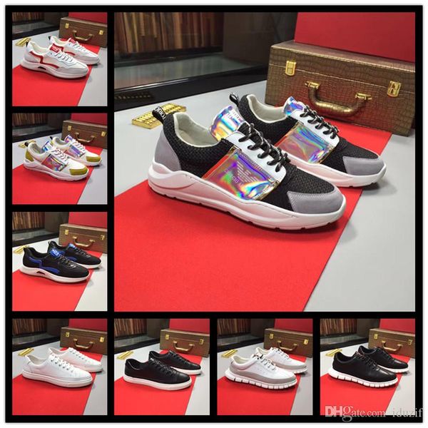 

2018 luxury shoes designer sneakers genuine leather famous man women walking casual shoes with golden nails, Black