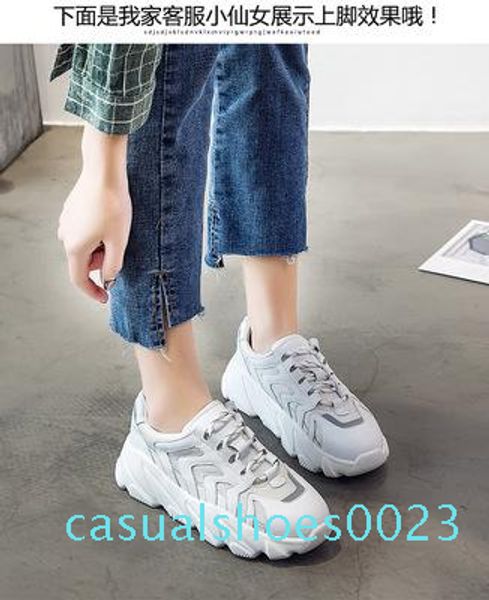 

2020 women sneakers autumn fashion casual shoes woman comfortable breathable black beige lace-up flats female platform shoes c23