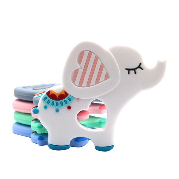 

diy animal elephant baby teether infant baby food grade silicone teethers charms kids teething gift toddler toys
