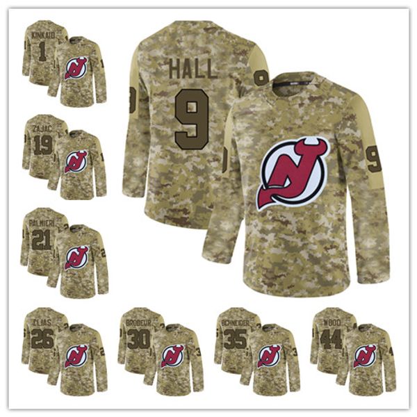 

2019 camo hockey jersey 9 taylor hall 2 john moore 8 will butcher new jersey devils 23 stefan noesen mens stitched hockey jersey, Black;red