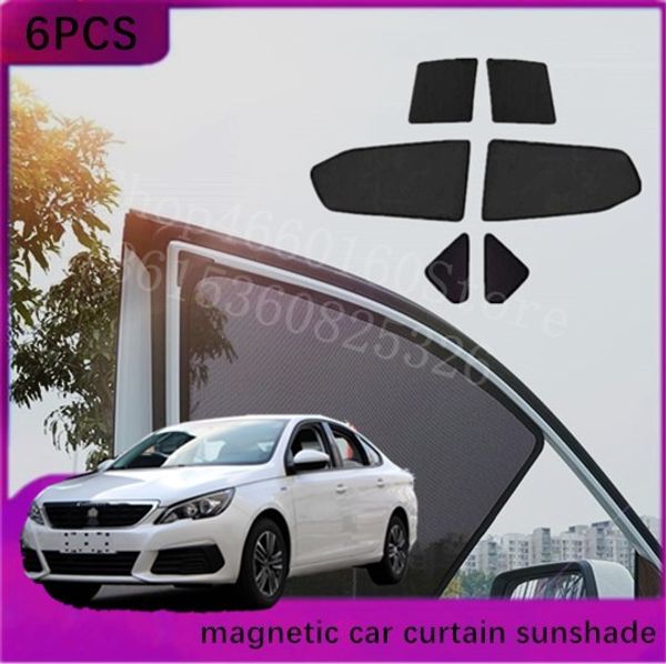 

puou 6pcs high-end custom for 308 16-19 card type magnetic car curtain sun shade car window shade styling