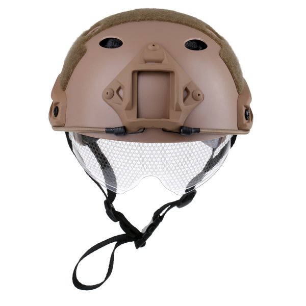 

abs lancer fast helmet ballistic type w/ retractable visor od, Black;white