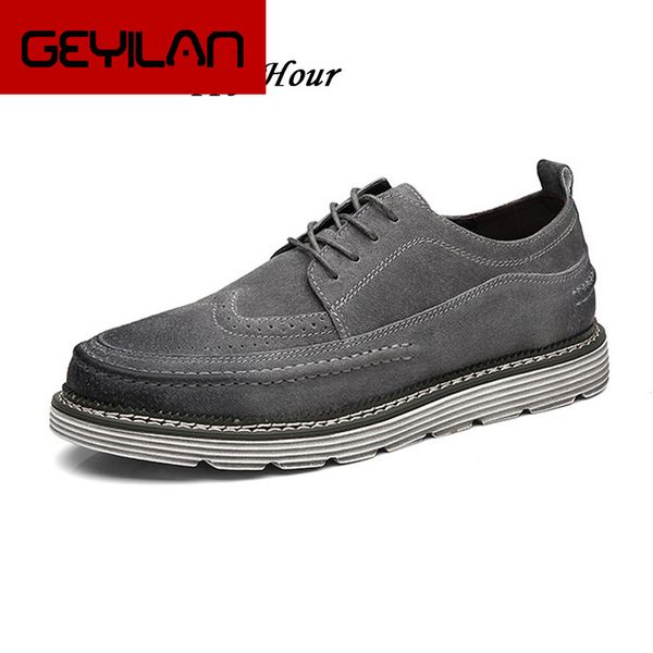 

casual oxfords men luxury shoes fashion mens fall shoes genuine leather thick sole man casual a422, Black