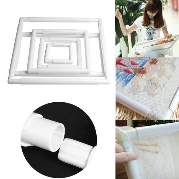 

4 size plastic embroidery frame hoop square shape diy cross stitch craft needlework sewing hoop embroidery tools, Black