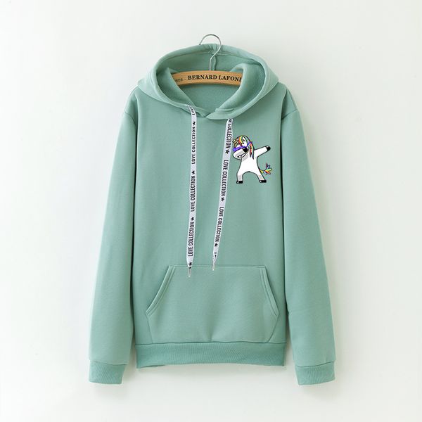 

wearing fashion hoodies, unicorn women's cartoon seals, more sweatshirts, casual velvet coats, warm summer and autumn new colors, Black
