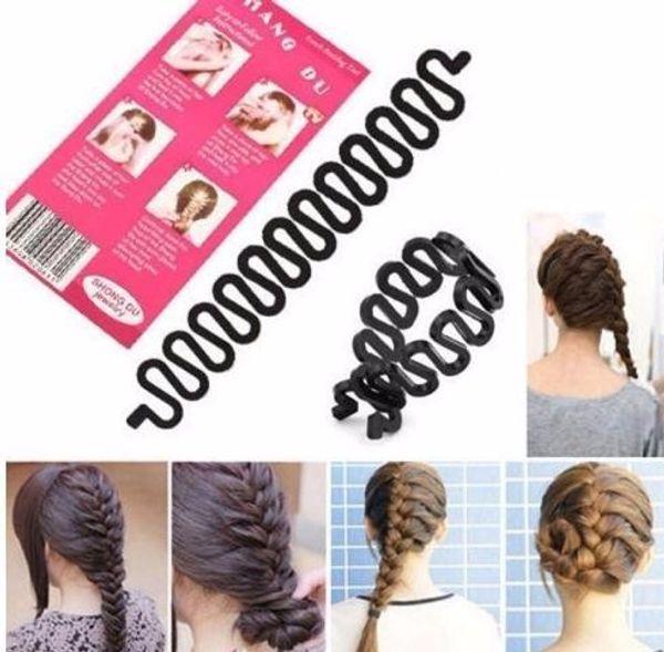 Women Lady French Hair Braiding Tool Braider Roller Hook With Twist Styling Bun Maker Band Accessories Big Doughnut Bun Conair Bun Maker From