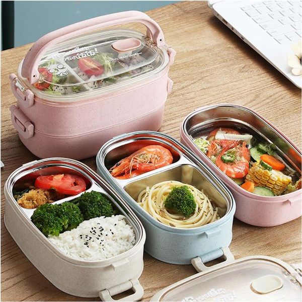 

bento lunch box 2 layers container snack lunchbox