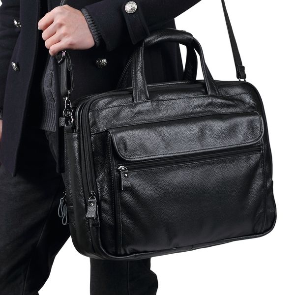 

men bag genuine leather messenger bag briefcase men's lapleather single handle-shoulder bags for men handbag