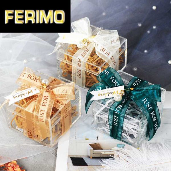 

gift wrap 1pc plastic transparent candy box with ribbons european wedding gifts for guests birthday baby shower party packaging